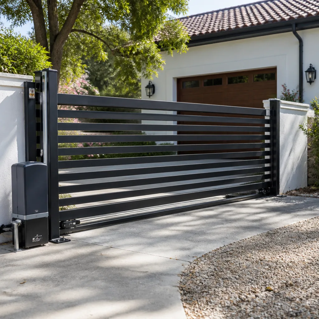 Sliding driveway gates